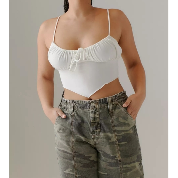 Urban Outfitter Capri Hanky Hem Cami, White, Small, NWT - Picture 1 of 4